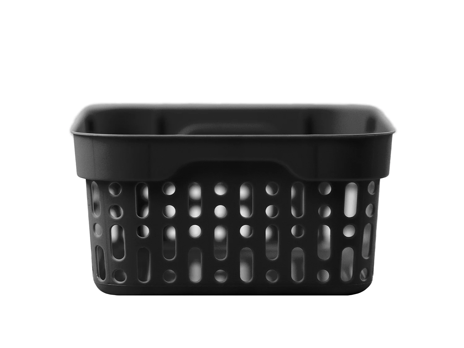 Panier ajouré en plastique pour cosmétiques noir 18x12x6 cm