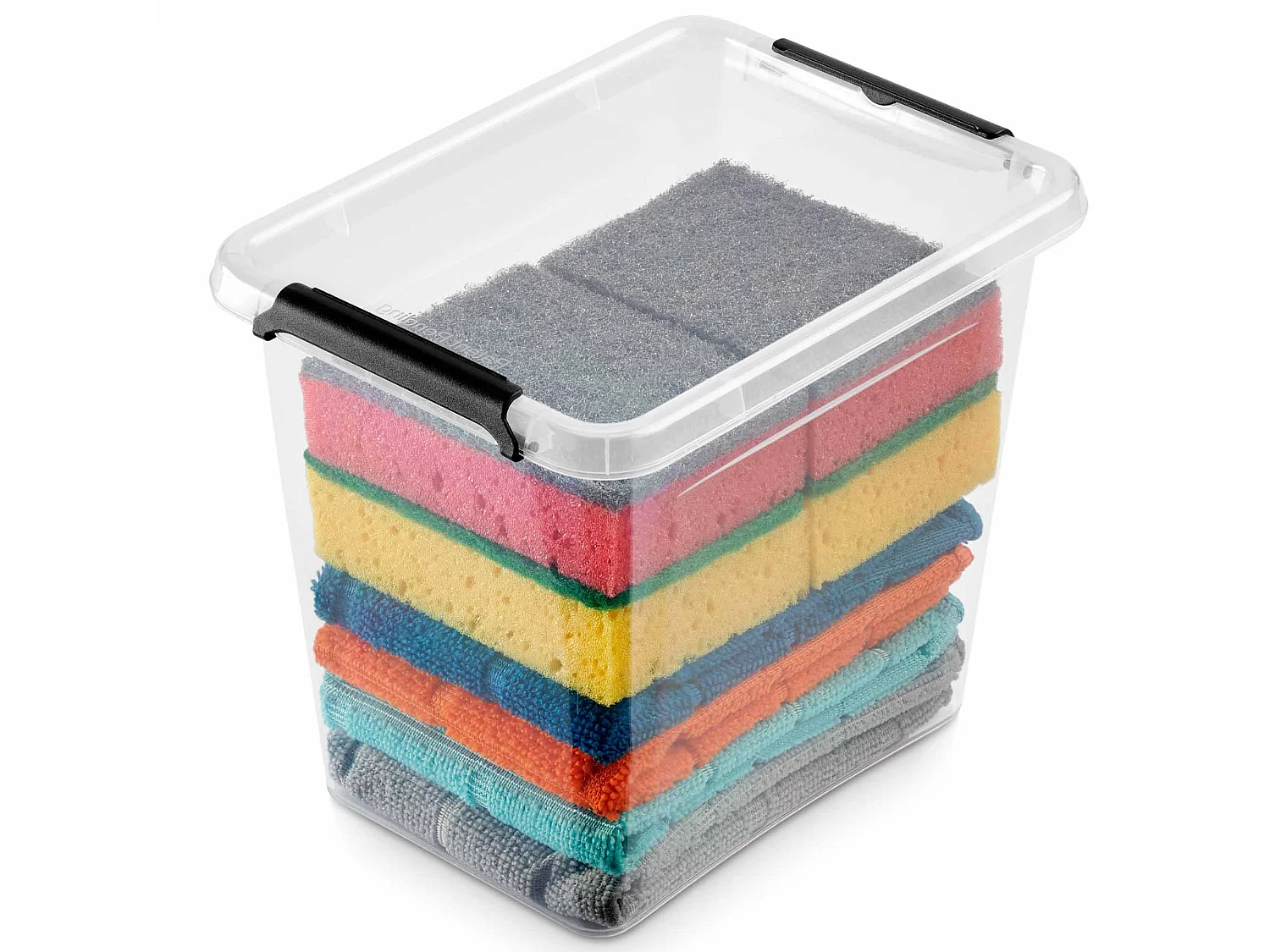 Boîte de rangement en plastique avec couvercle transparente polypropylène 19,5x15x17 cm
