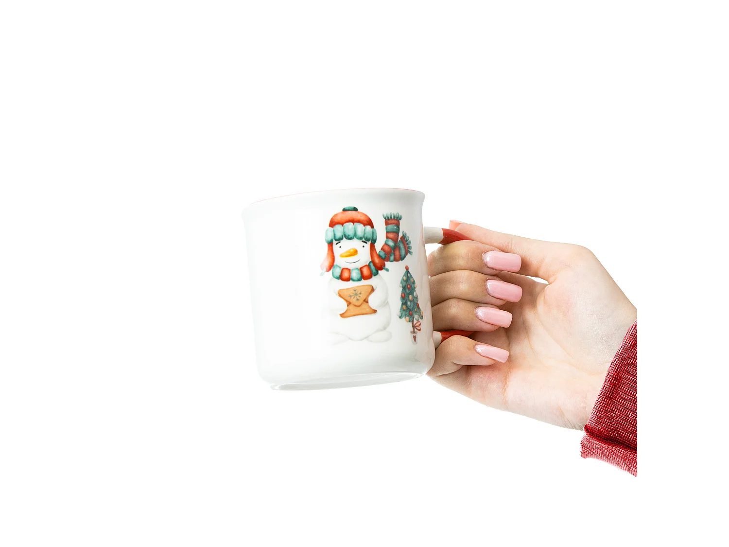 Set 2 tazze natalizie in porcellana New Bone bianco 300 ml 9,5 cm