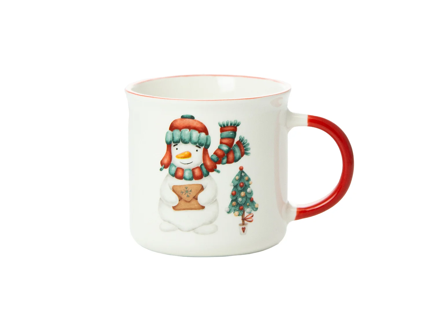 Set 2 tazze natalizie in porcellana New Bone bianco 300 ml 9,5 cm