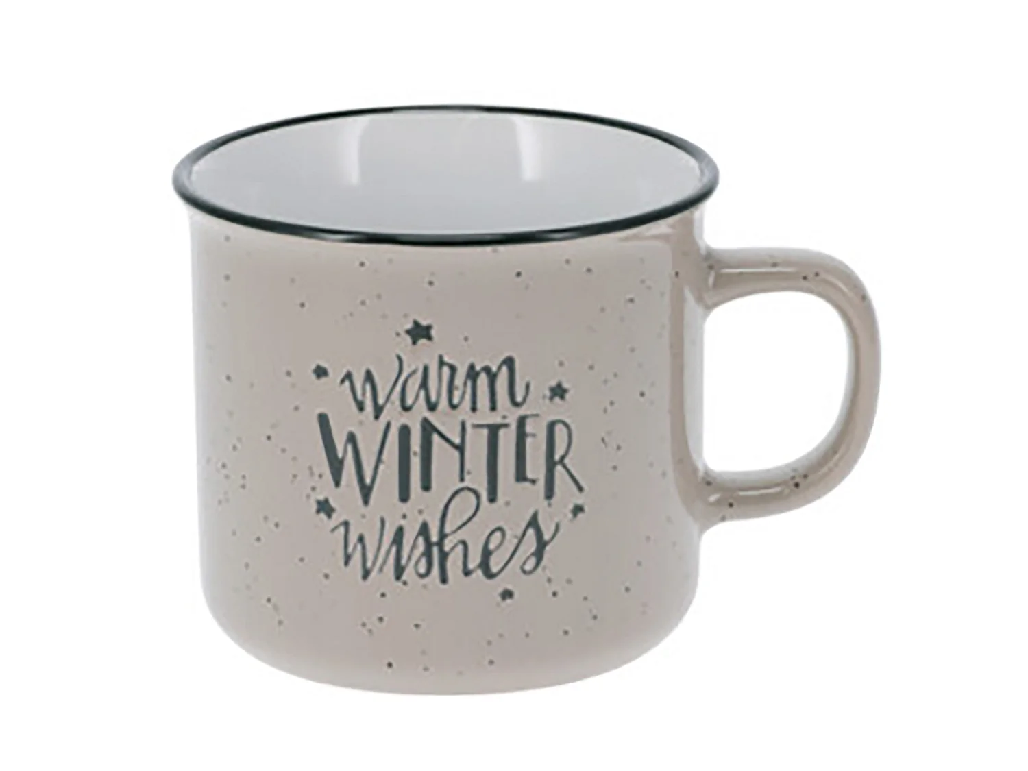 Mug de Noël en grès beige 285 ml 9,5x8 cm
