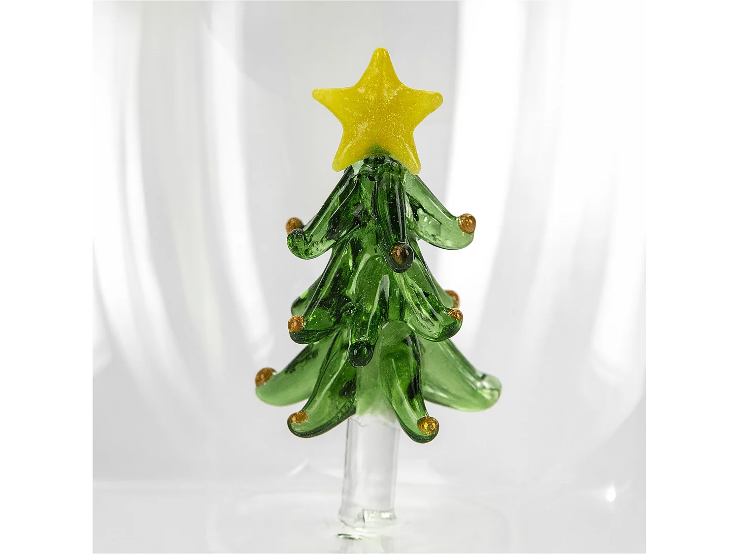 Bicchiere natalizio decorativo in vetro borosilicato 400 ml 140x110x80 mm