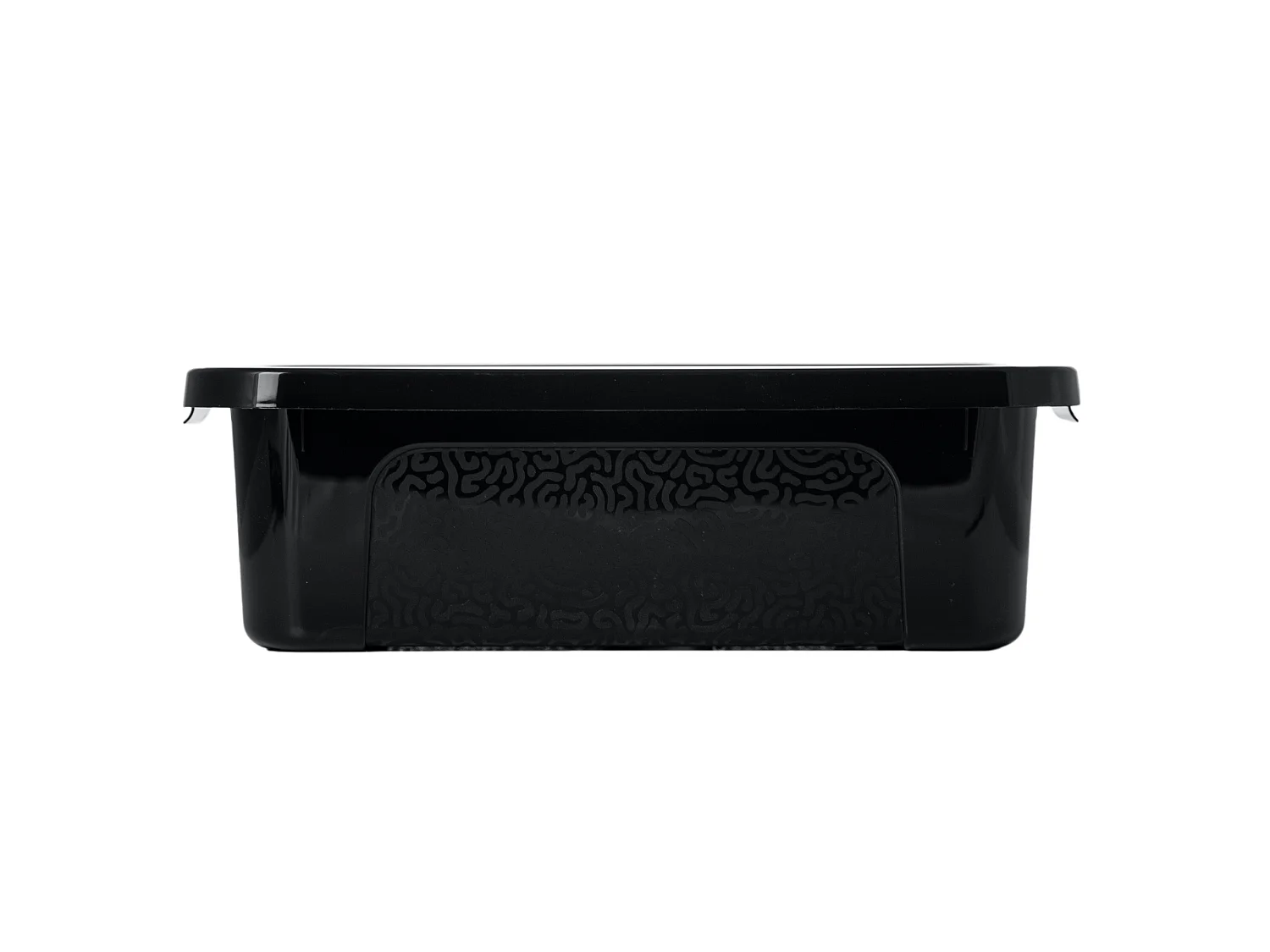 Boîte de rangement en plastique avec couvercle MultiBox, décoratif, noir, 33x20x10 cm