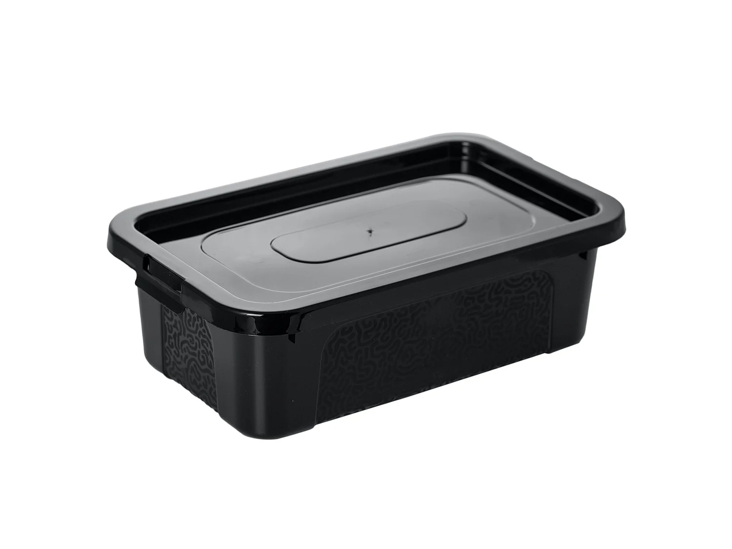 Boîte de rangement en plastique avec couvercle MultiBox, décoratif, noir, 33x20x10 cm