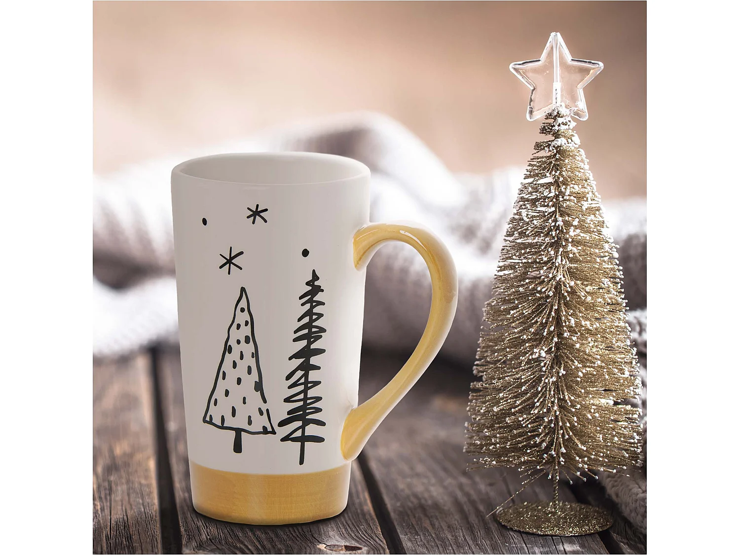 Mug de Noël en céramique cadeau blanc 570 ml 15,5 cm 9 cm