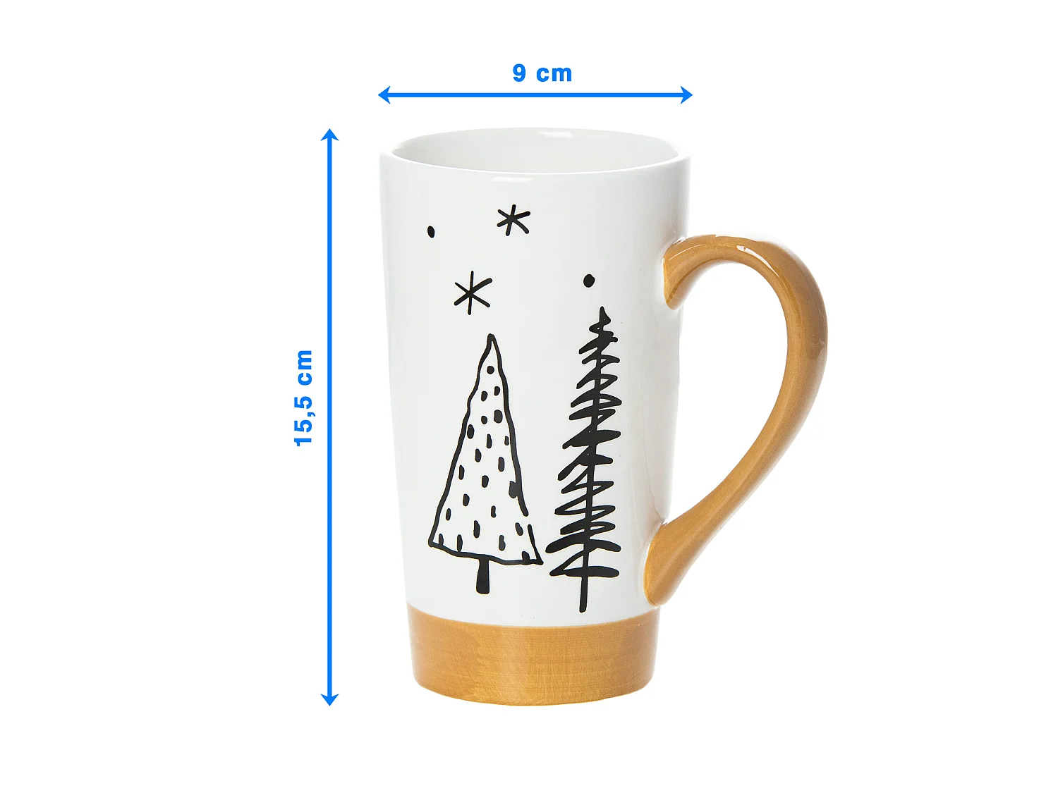 Mug de Noël en céramique cadeau blanc 570 ml 15,5 cm 9 cm