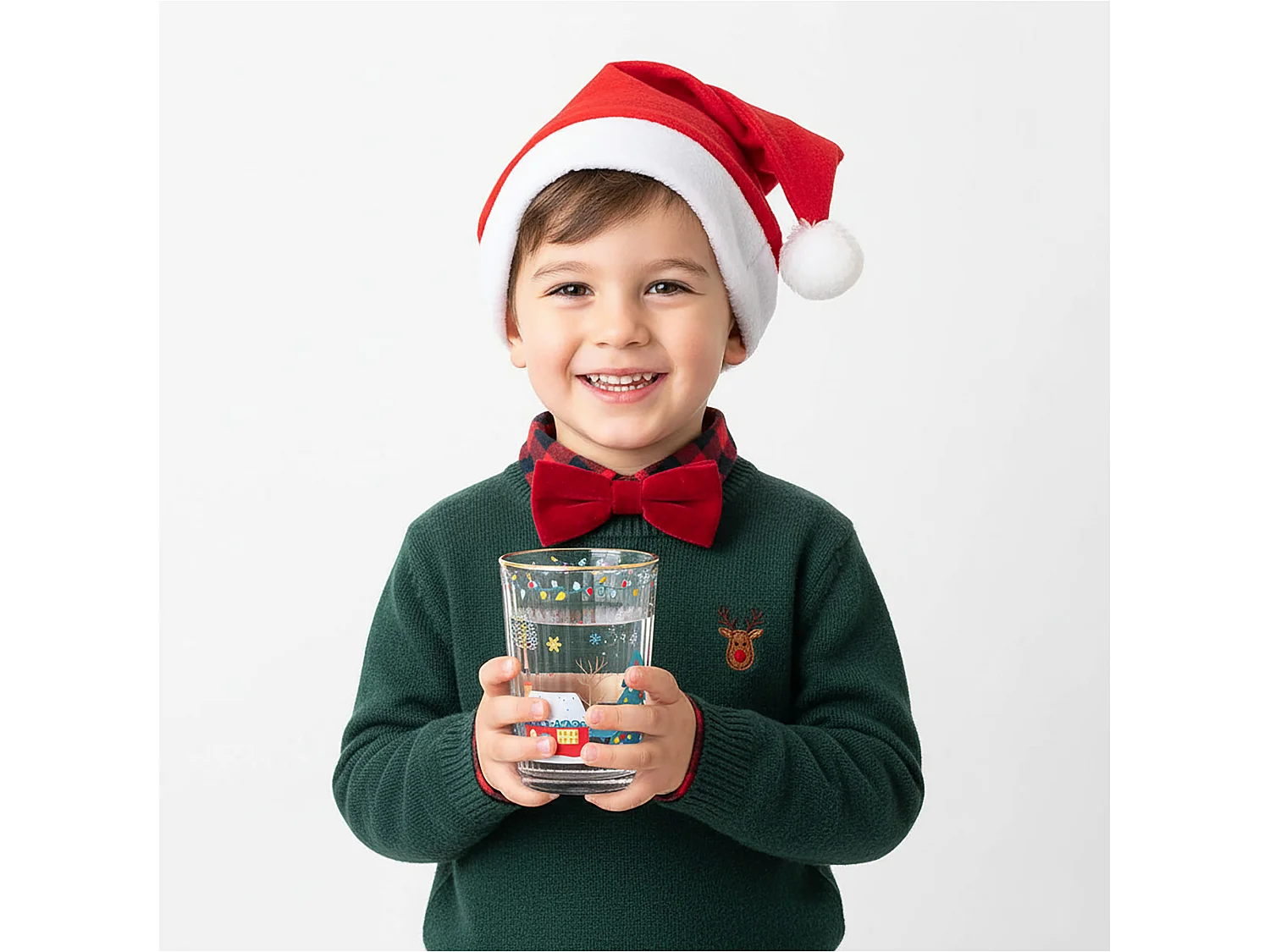 Verre de Noël décoratif en verre doré 500 ml Ø87x120 mm