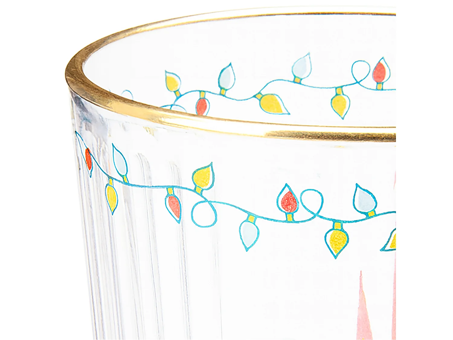 Verre de Noël décoratif en verre doré 500 ml Ø87x120 mm