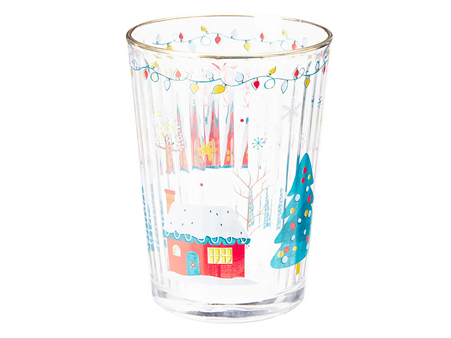Verre de Noël décoratif en verre doré 500 ml Ø87x120 mm