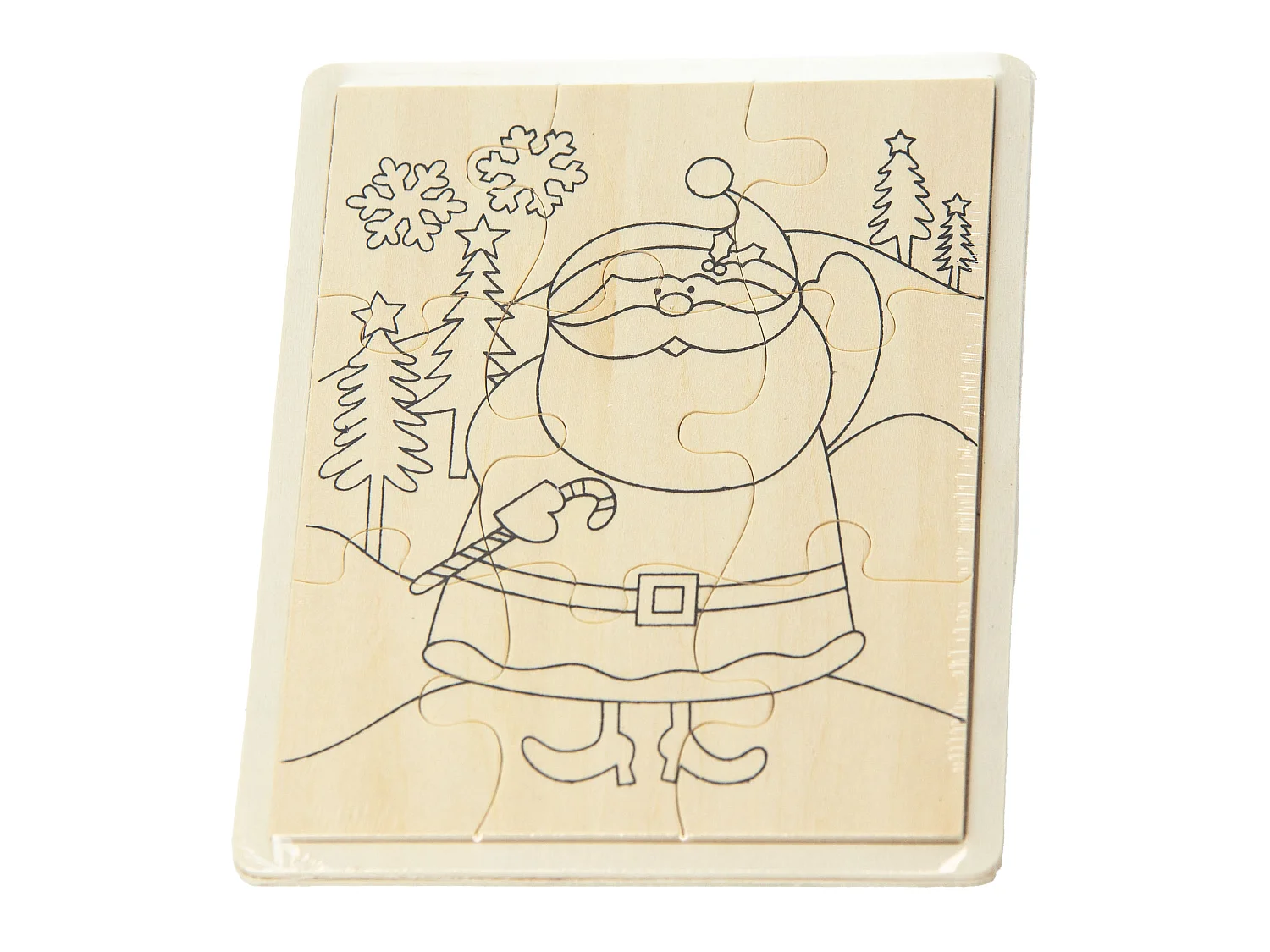 Holz-Malbild Weihnachtsmann für Kinder 15x20 cm naturholz 15x20 cm