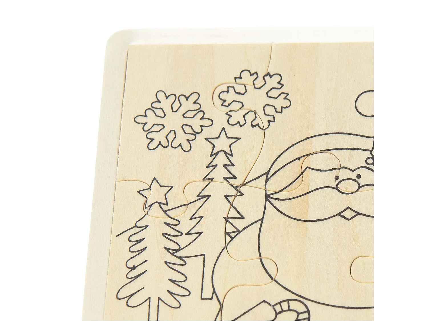 Holz-Malbild Weihnachtsmann für Kinder 15x20 cm naturholz 15x20 cm