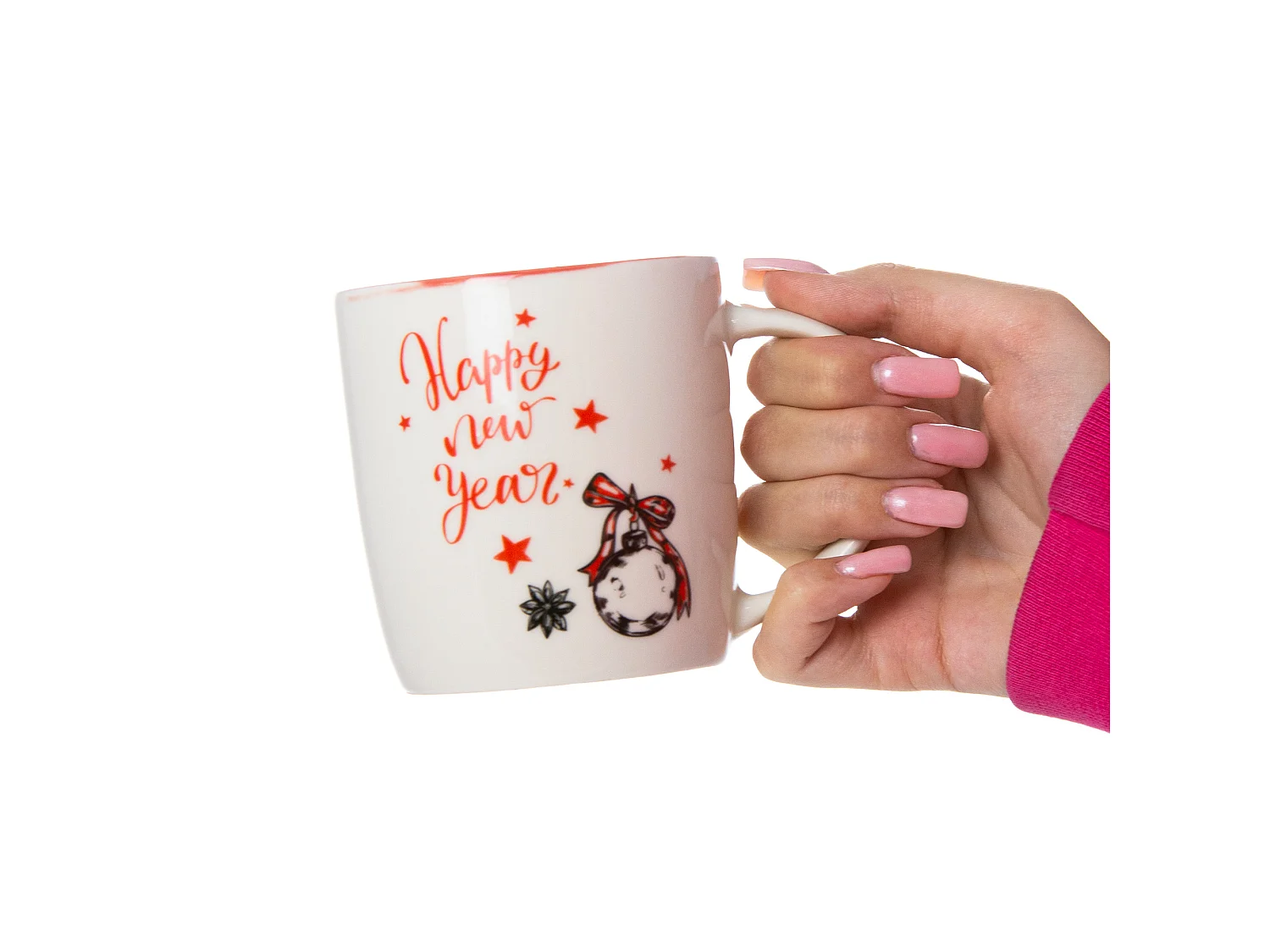 Mug de Noël cadeau en céramique blanc 370 ml 9,5 cm 9 cm