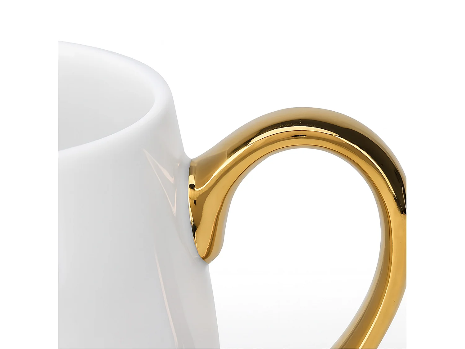 Tazza natalizia in porcellana con manico bianca e oro 375 ml 76x90 mm