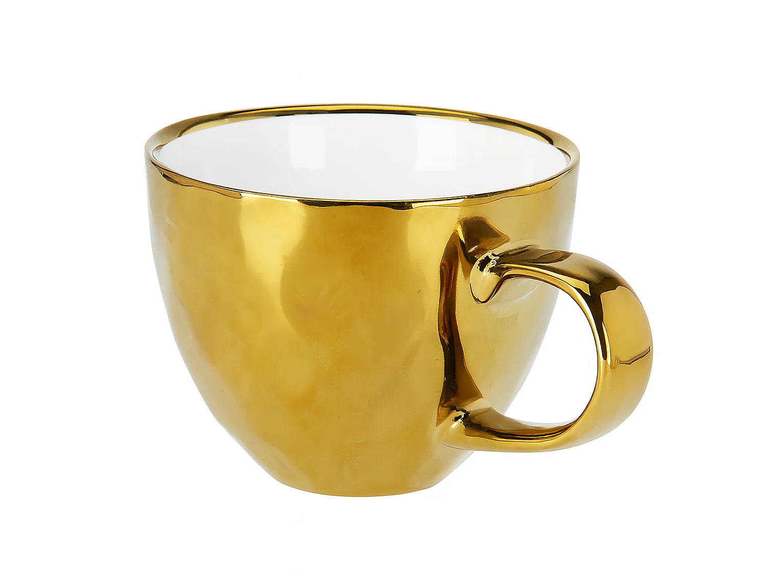 Tazza con manico natalizia in porcellana dorata 350 ml Ø108x80 mm