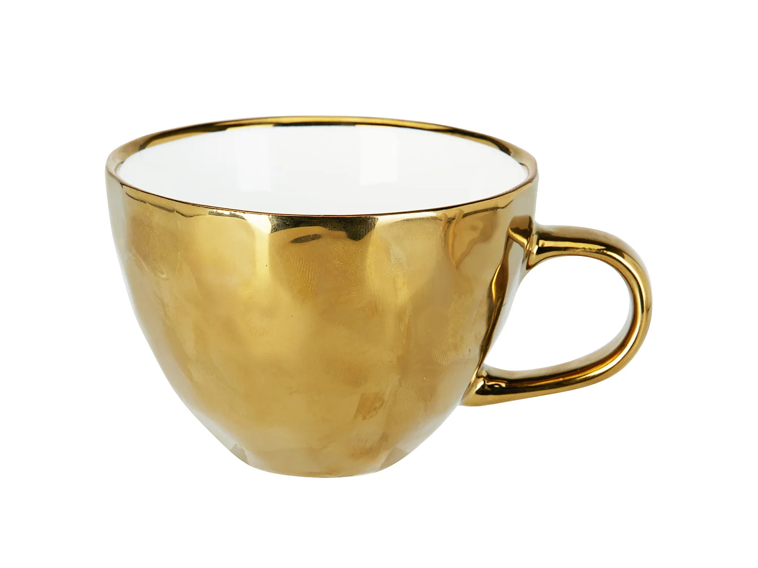 Tazza con manico natalizia in porcellana dorata 350 ml Ø108x80 mm