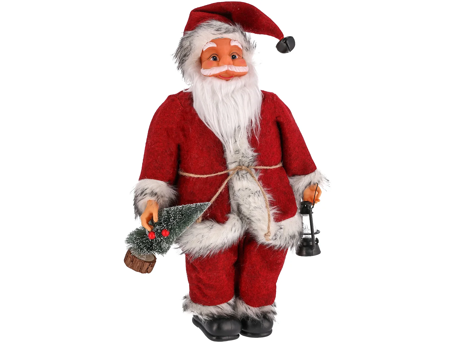 Kerstfiguur van de Kerstman Scandinavische decoratie stof wit 40x30 cm
