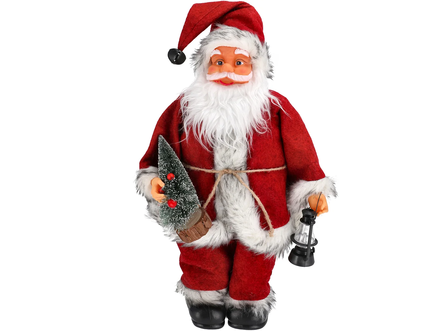 Kerstfiguur van de Kerstman Scandinavische decoratie stof wit 40x30 cm
