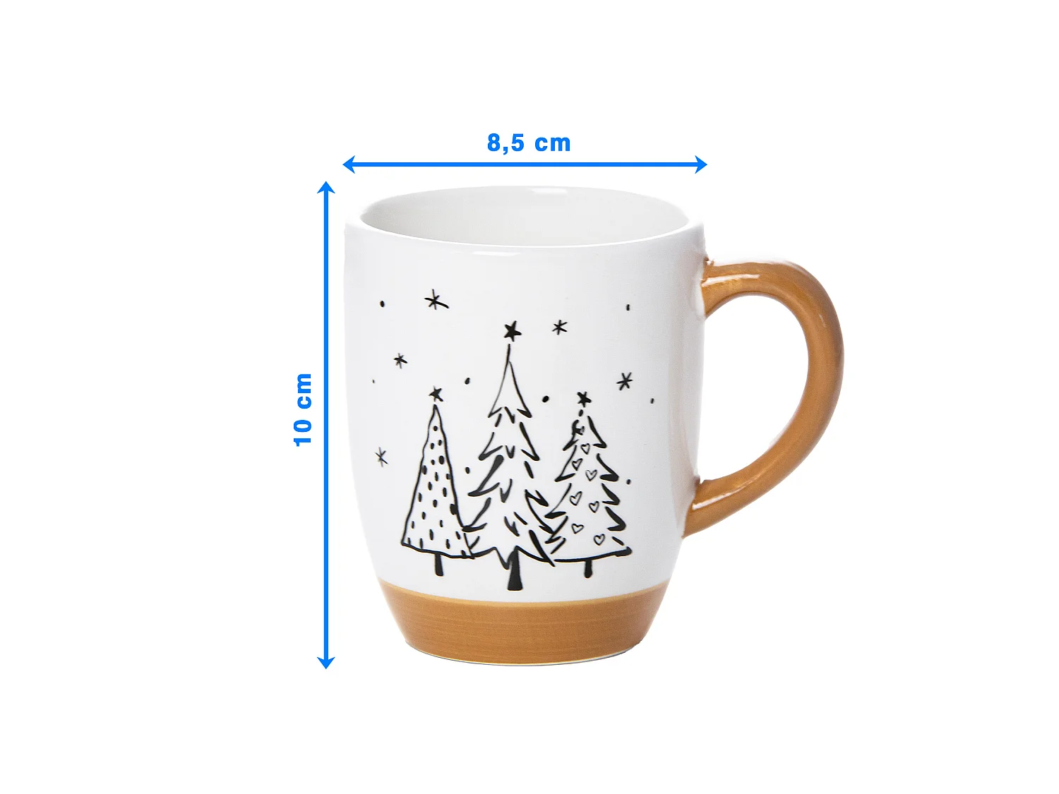 Mug de Noël en céramique blanc 330 ml 10x8,5 cm