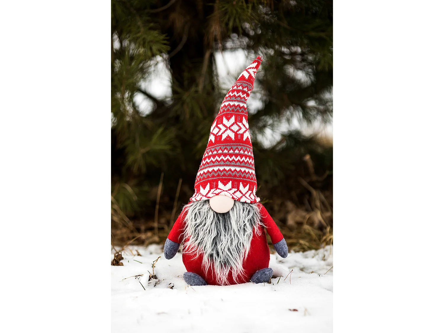 Kerstkabouter decoratief vilt grijs 48x20 cm