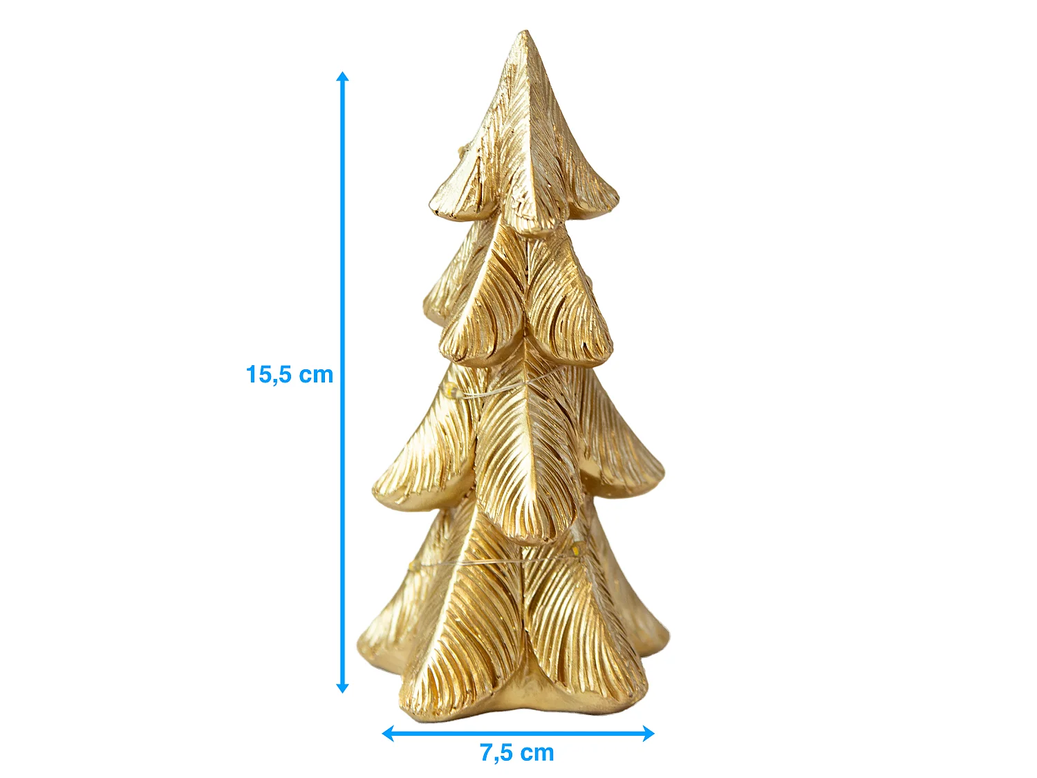 LED-Weihnachtsbaum Dekofigur mit Licht Polystone/Polyethylen metallic 6,7x6,5x15,5 cm