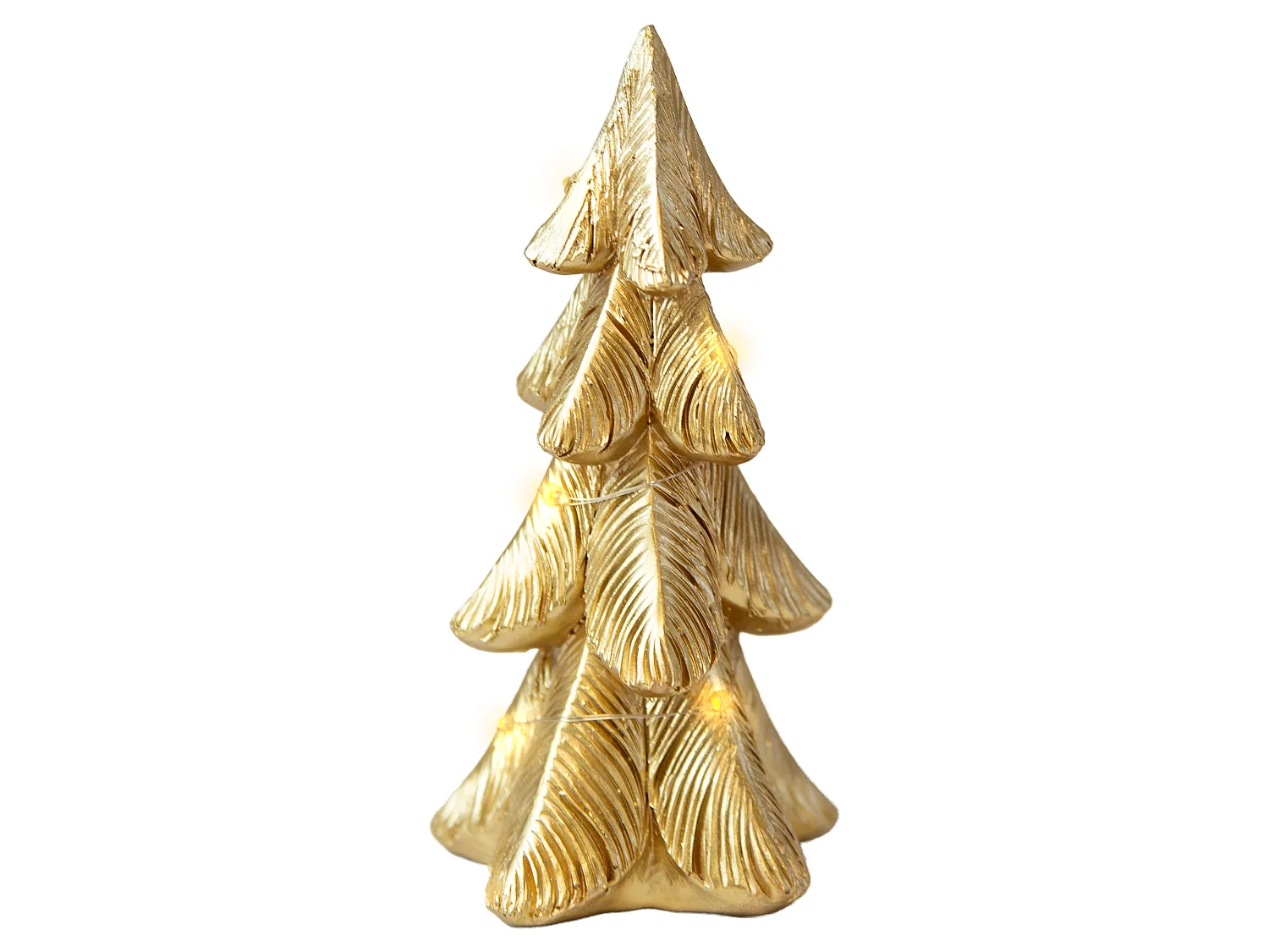 LED-Weihnachtsbaum Dekofigur mit Licht Polystone/Polyethylen metallic 6,7x6,5x15,5 cm