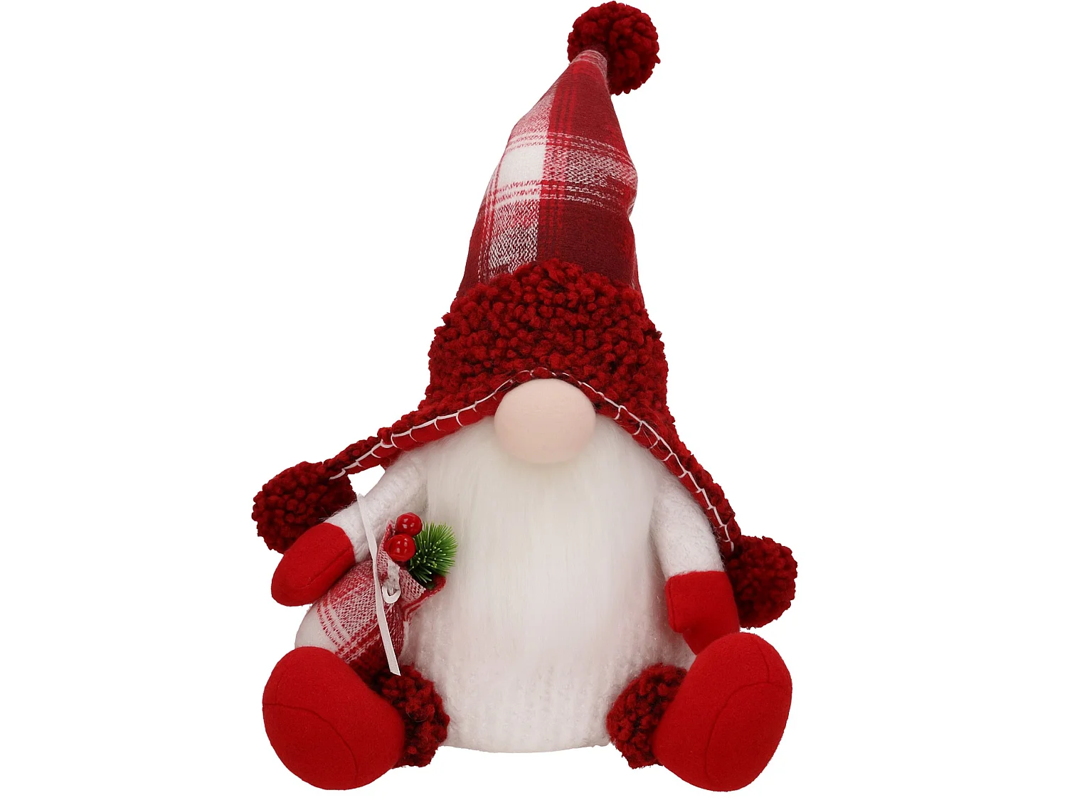Skrzat de Noël lumineux en tissu blanc 38x15 cm