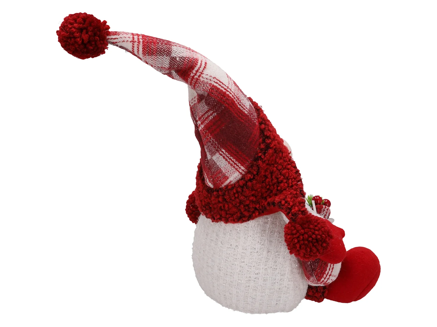 Skrzat de Noël lumineux en tissu blanc 38x15 cm