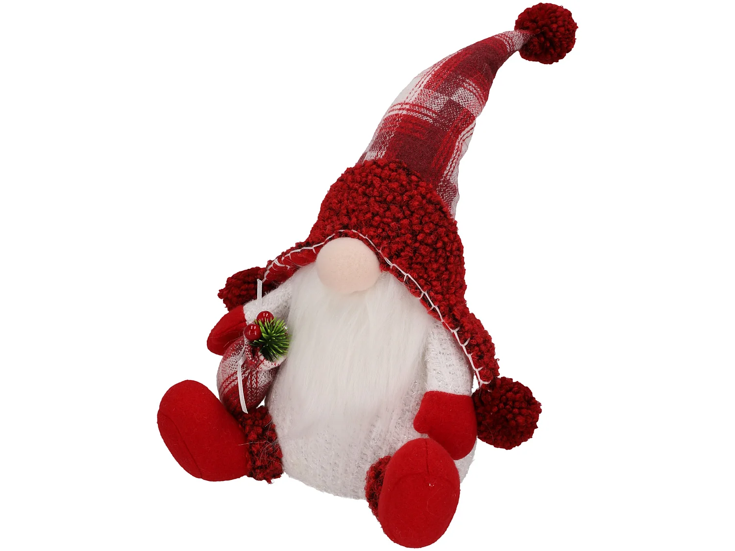 Skrzat de Noël lumineux en tissu blanc 38x15 cm