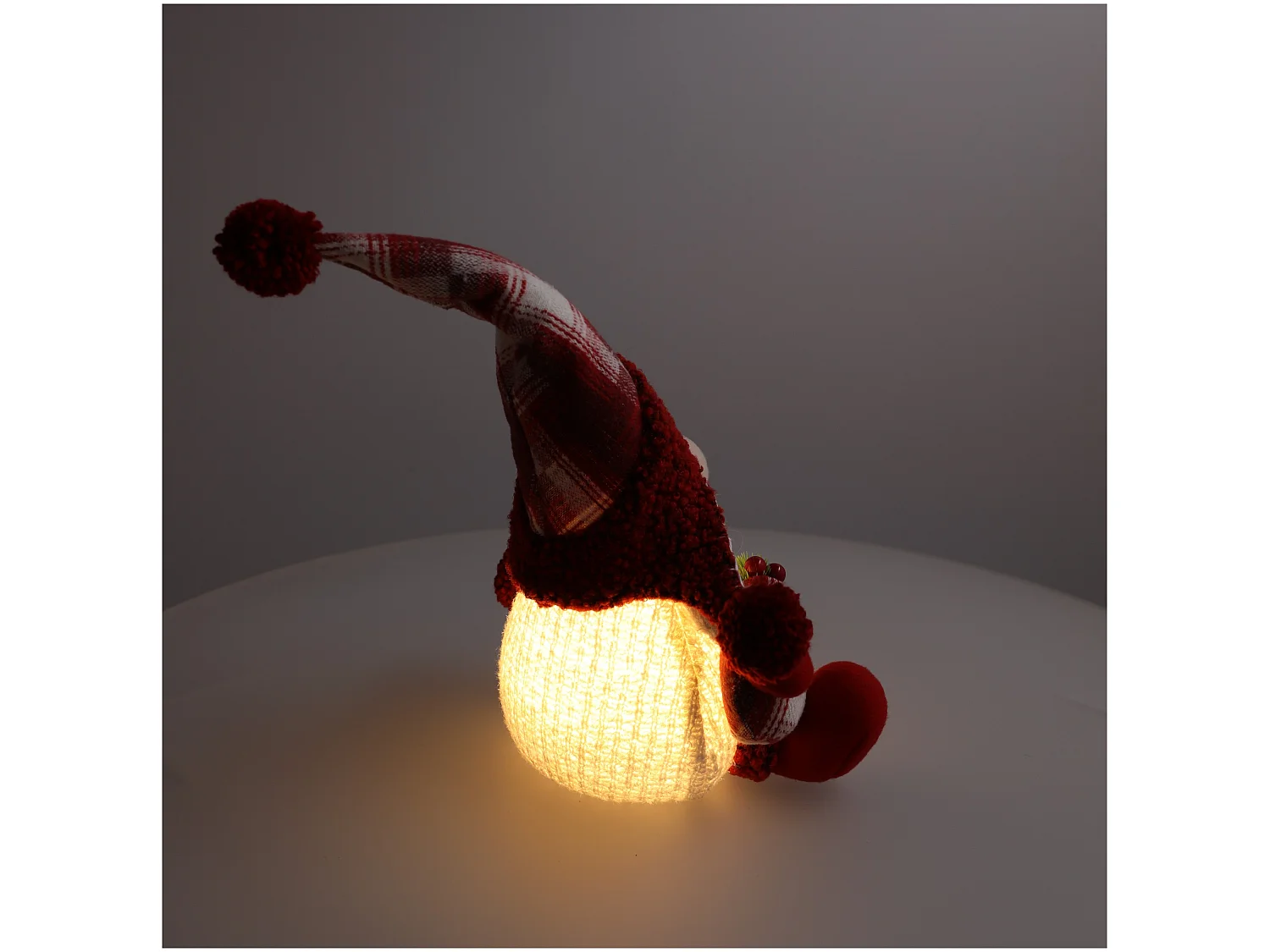 Skrzat de Noël lumineux en tissu blanc 38x15 cm
