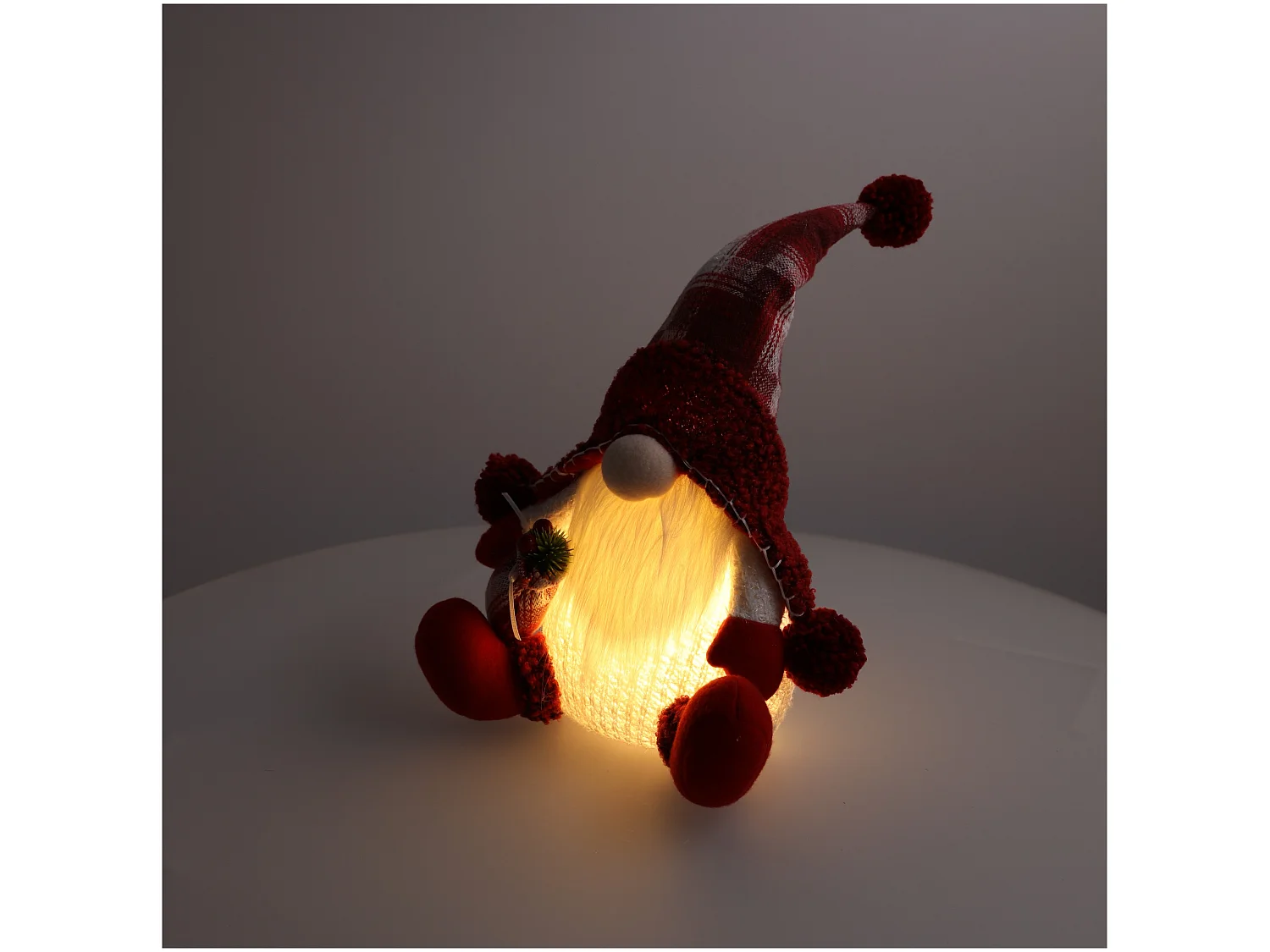 Skrzat de Noël lumineux en tissu blanc 38x15 cm