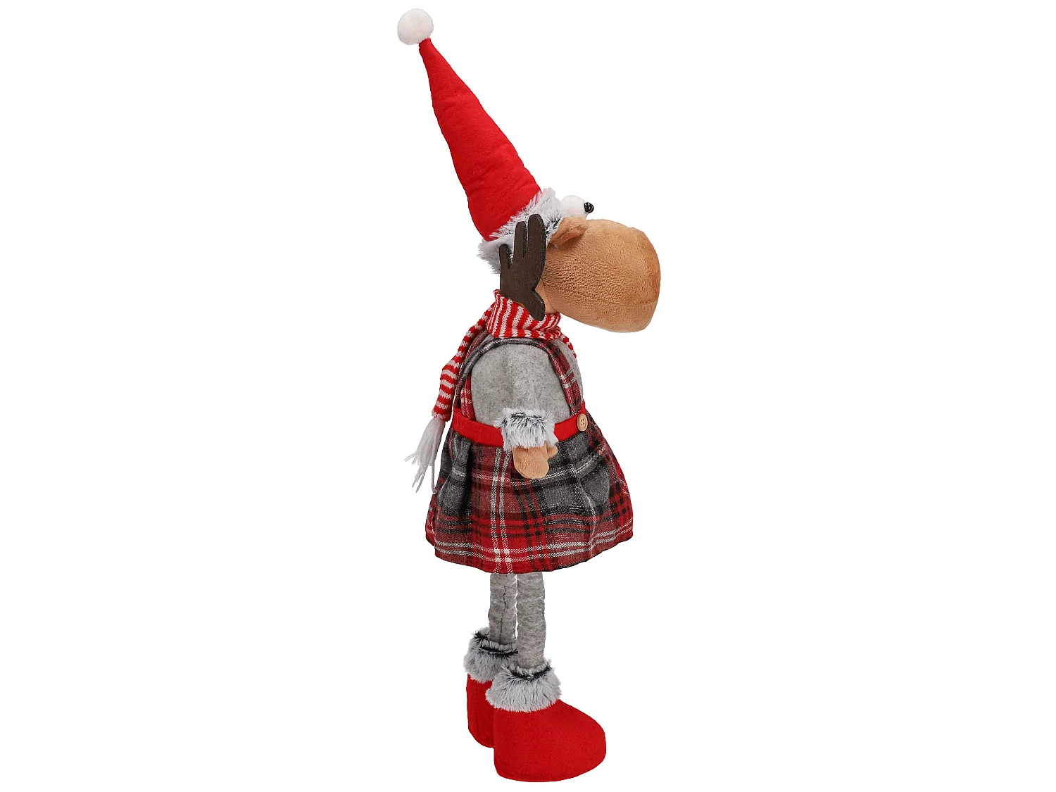 Kerstdecoratie rendier vilt grijs 45-60 cm, 19 cm