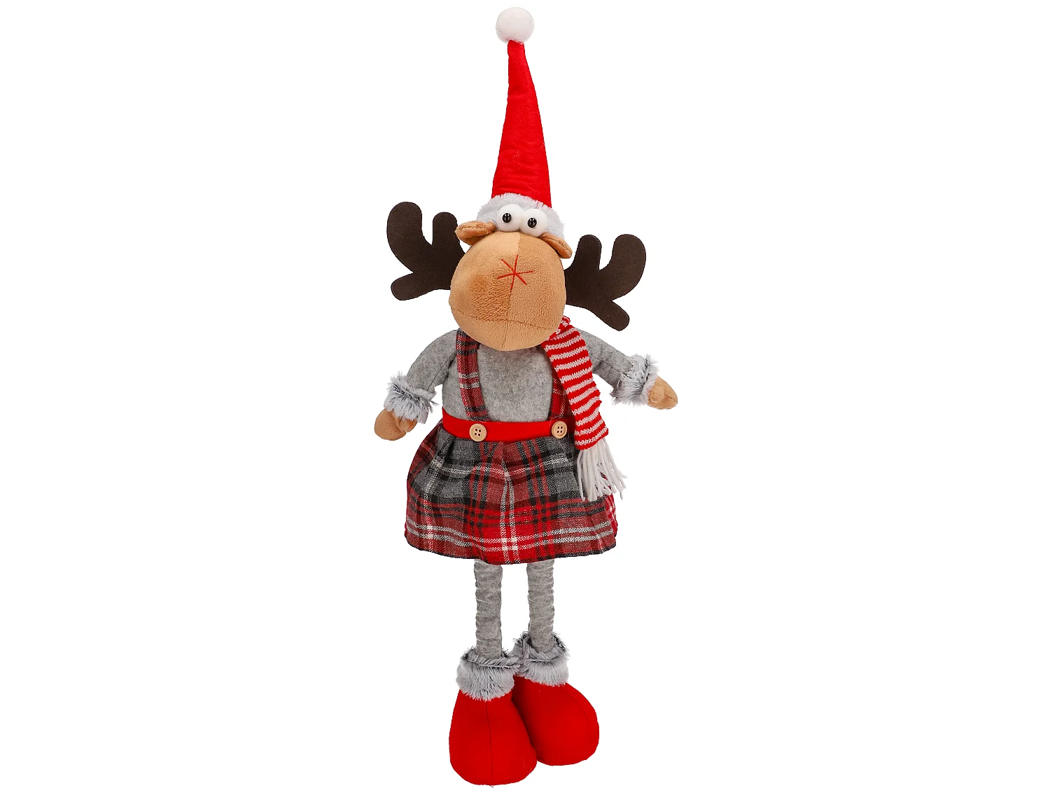 Kerstdecoratie rendier vilt grijs 45-60 cm, 19 cm
