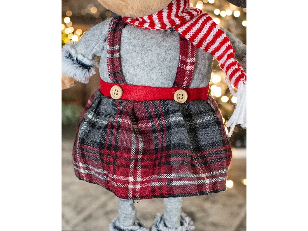 Kerstdecoratie rendier vilt grijs 45-60 cm, 19 cm