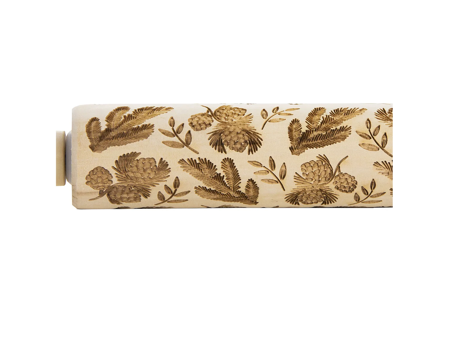 Mattarello decorativo per biscotti con motivo natalizio in legno marrone 36 cm