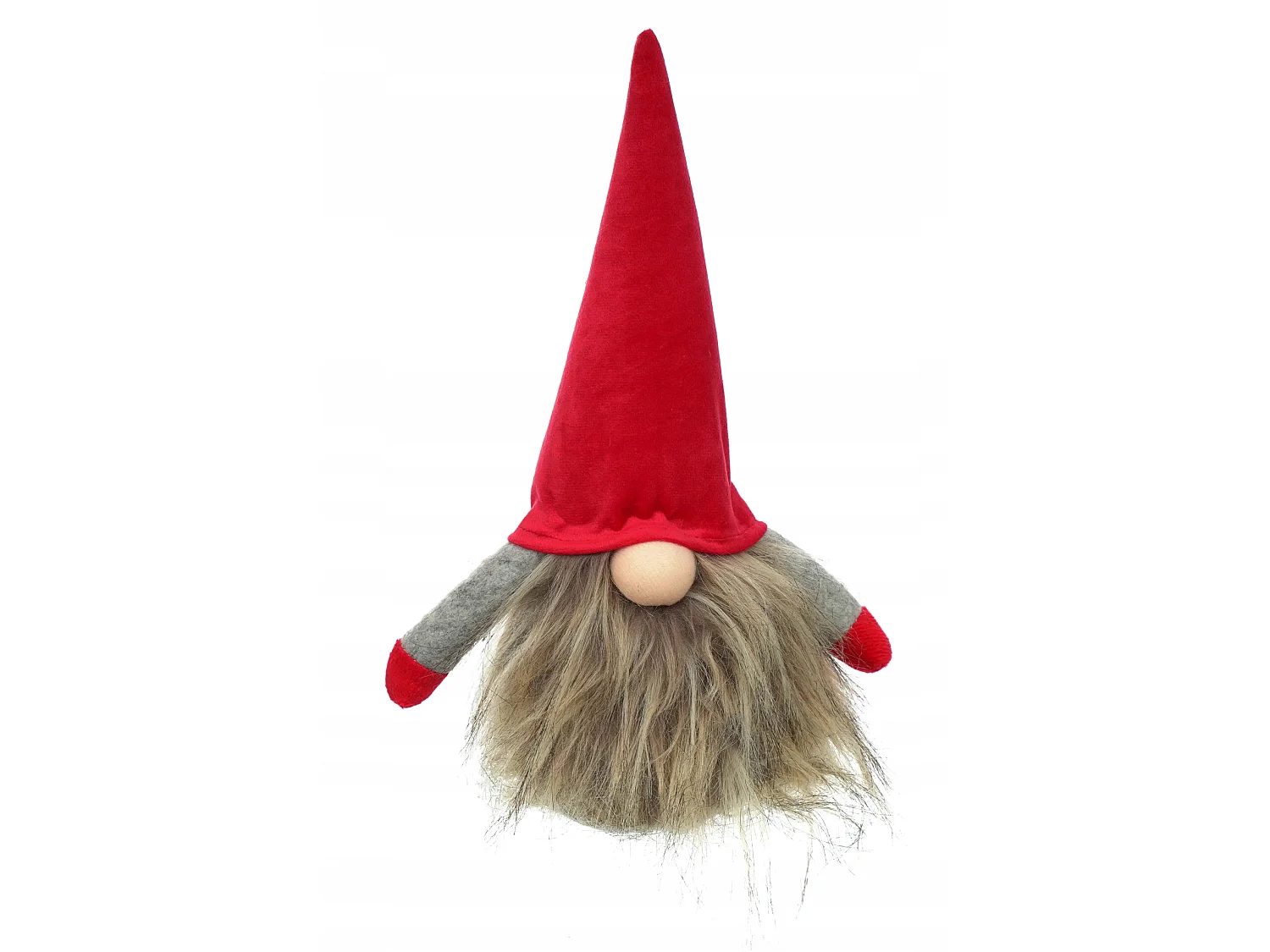 Kerstkabouter decoratief textiel rood 30x10 cm