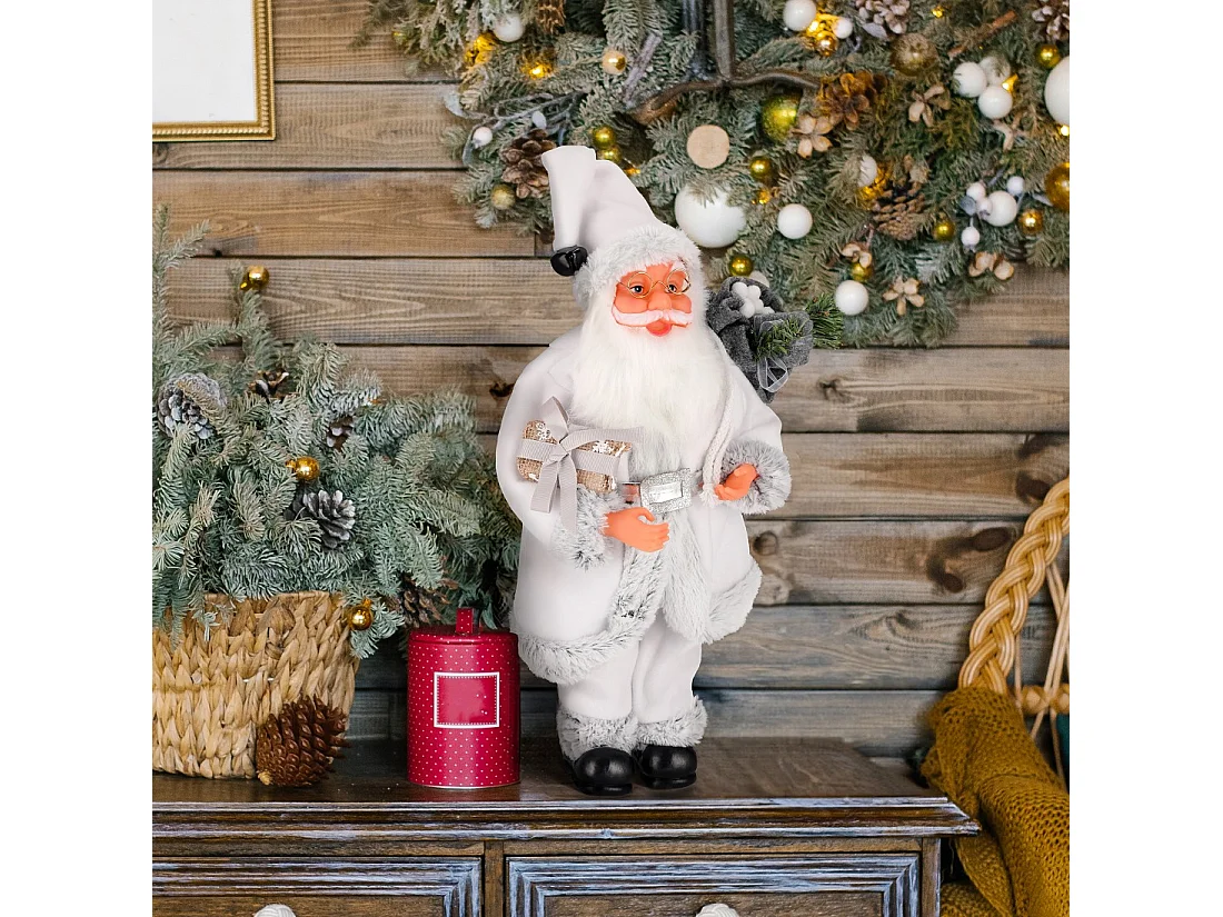 Kerstfiguur kerstman Scandinavisch kunststof rood 40x20 cm