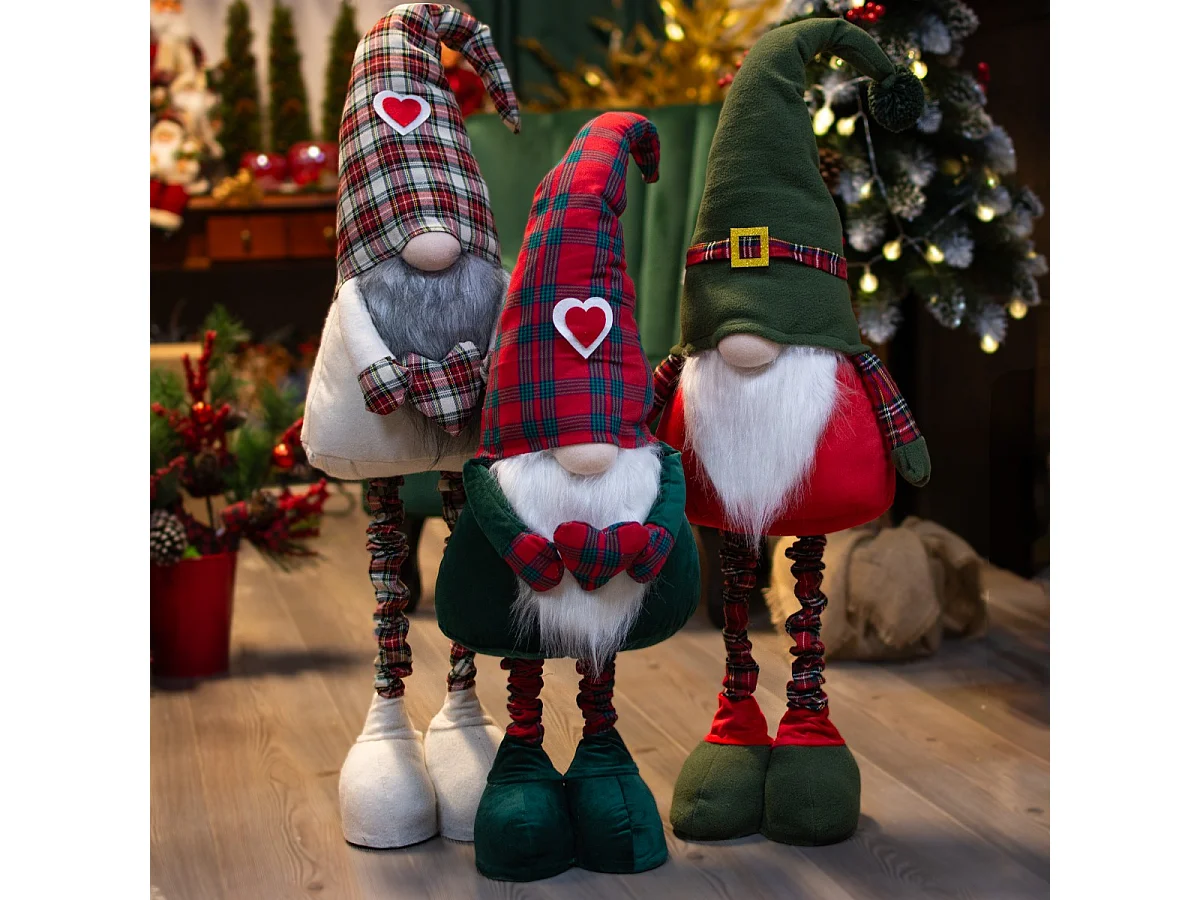 Kerstkabouter decoratief vilt rood 80-125x25 cm