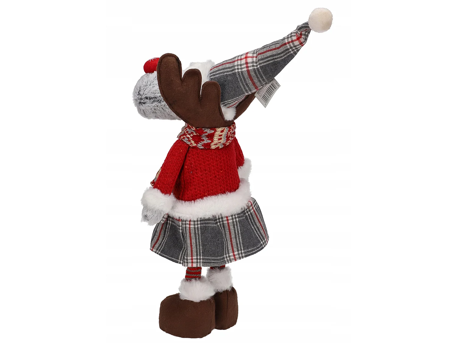Grote kerstdecoratie rendier vilt bruin 60x21 cm