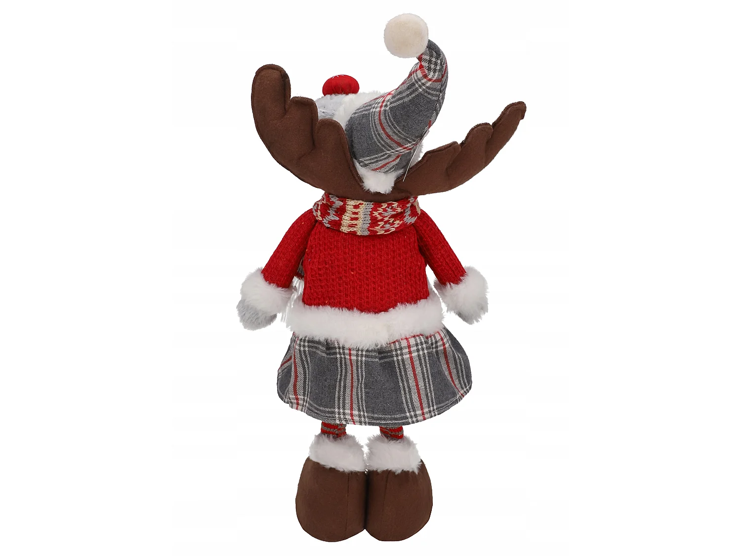 Grote kerstdecoratie rendier vilt bruin 60x21 cm