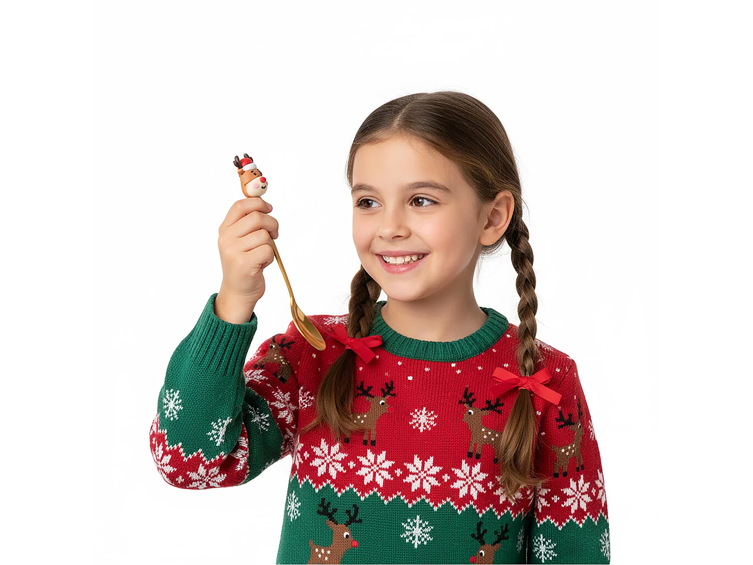 Cuillères de Noël de table, acier inoxydable, doré, 16 cm