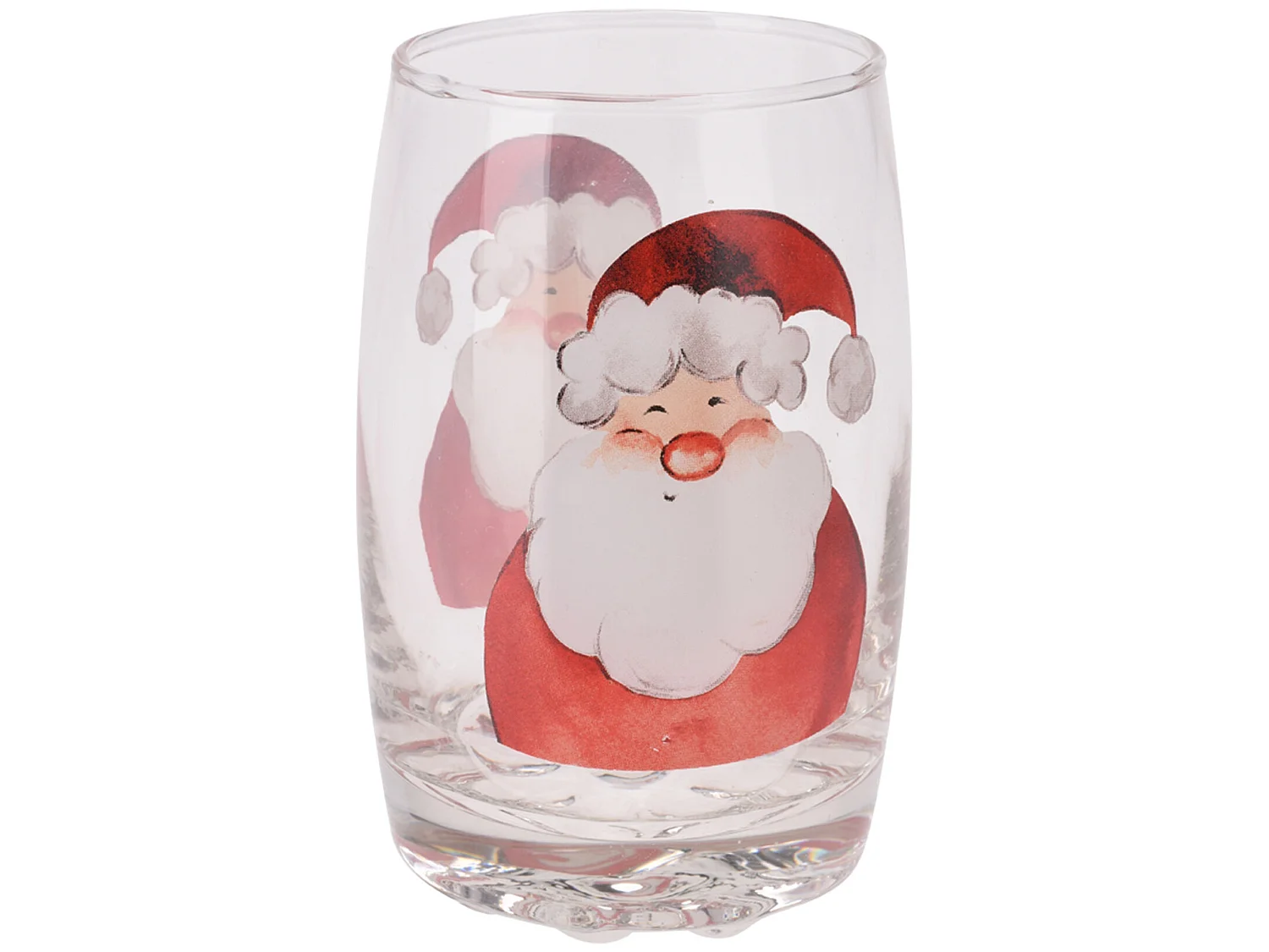 Bicchieri natalizi per bevande con fondo bombato in vetro trasparente 2x300 ml 6x10 cm