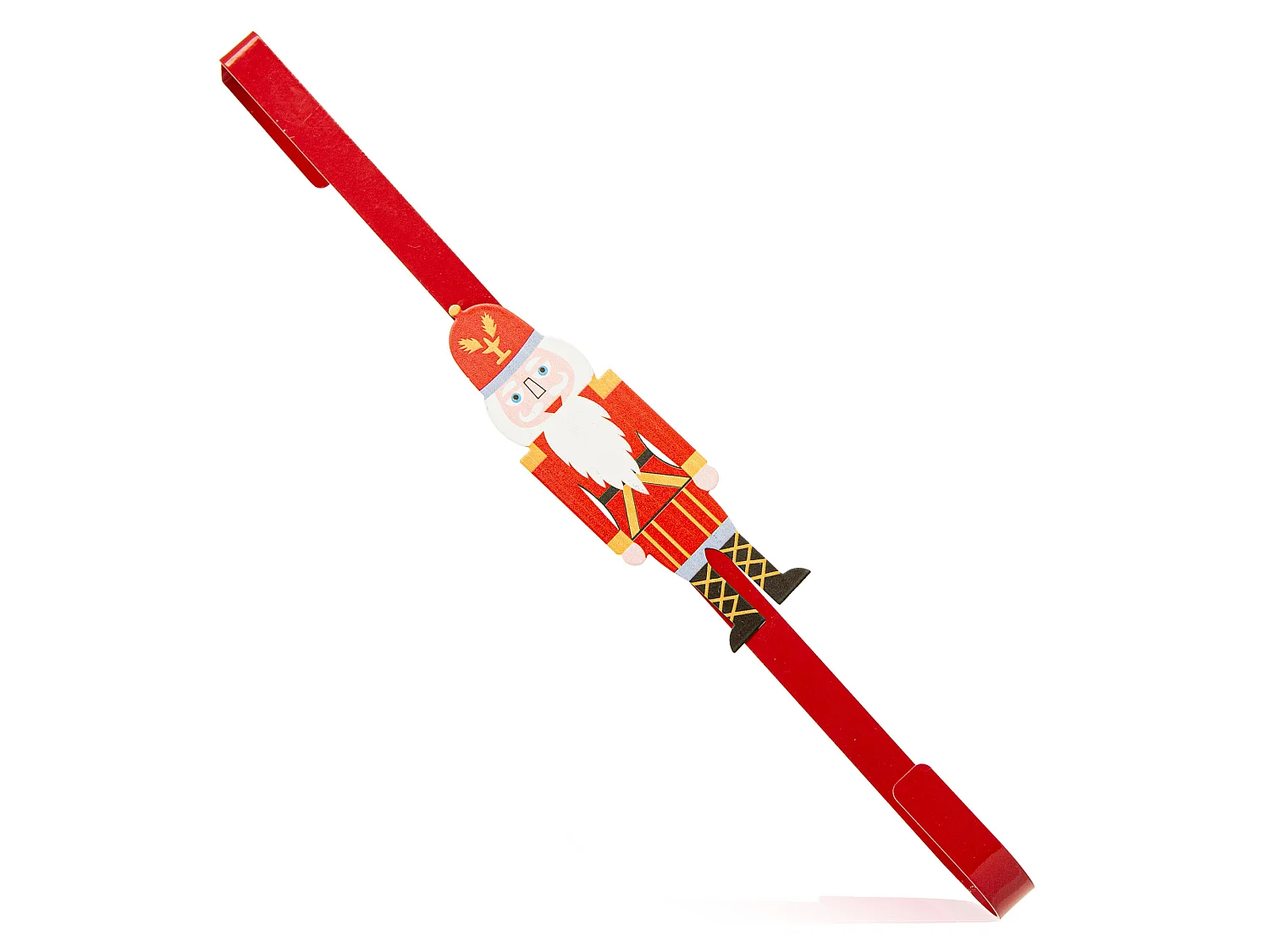 Crochet de porte pour couronne décorative en métal rouge 37,5x1,5 cm