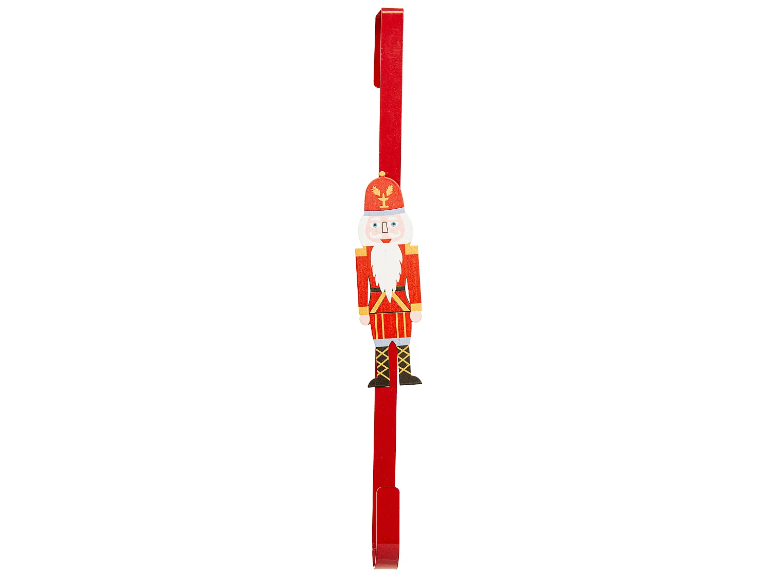 Crochet de porte pour couronne décorative en métal rouge 37,5x1,5 cm
