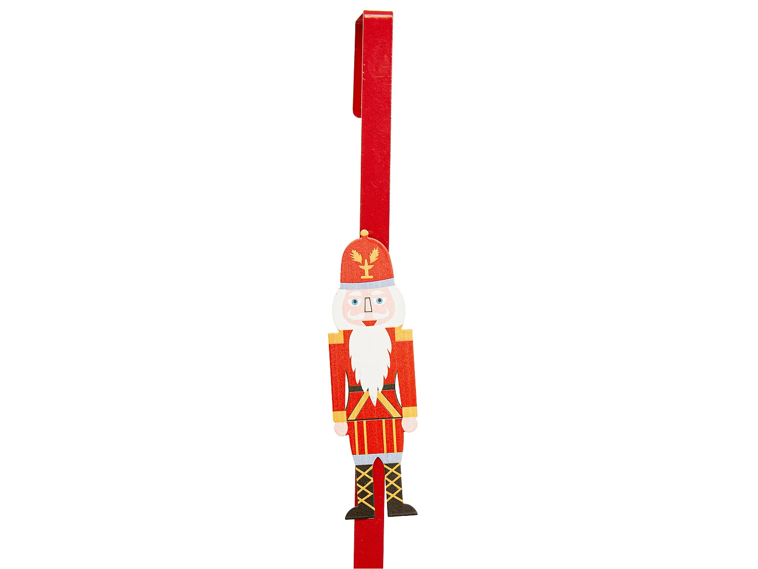 Crochet de porte pour couronne décorative en métal rouge 37,5x1,5 cm