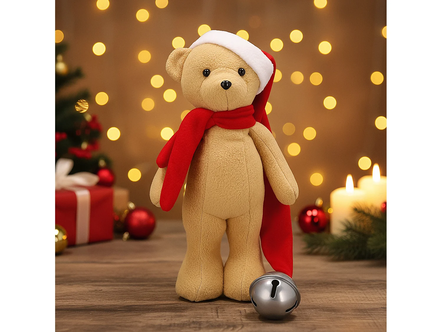 Décoration de Noël lutin en peluche rouge 33x20 cm A-997370