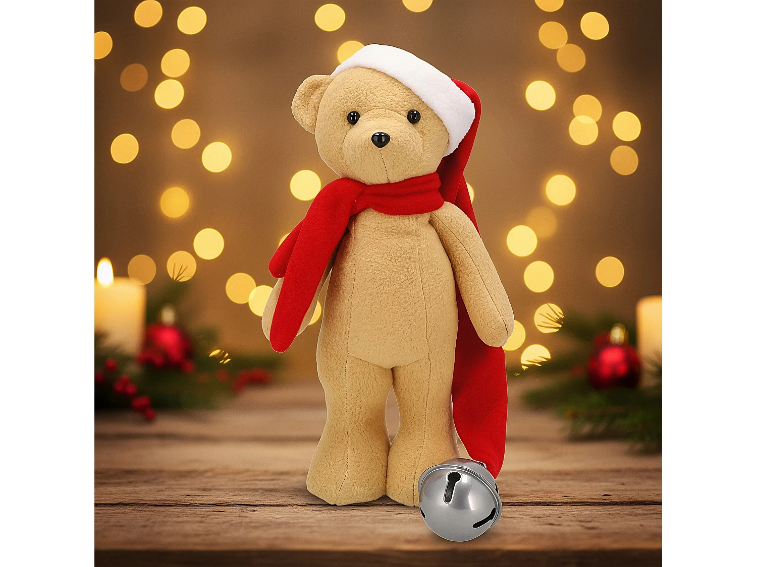 Décoration de Noël lutin en peluche rouge 33x20 cm A-997370