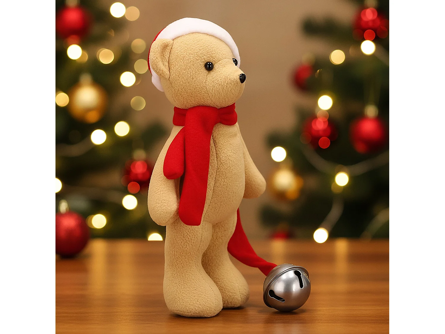 Décoration de Noël lutin en peluche rouge 33x20 cm A-997370