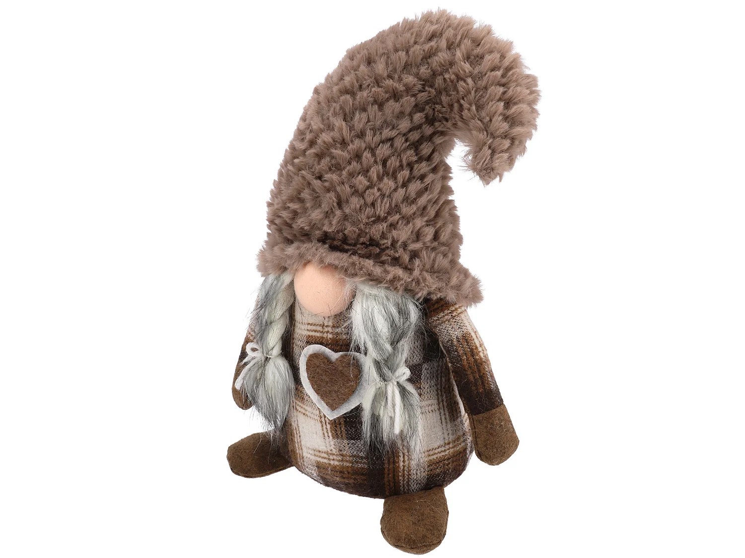Décoration de Noël lutin en tissu rouge 34x20 cm