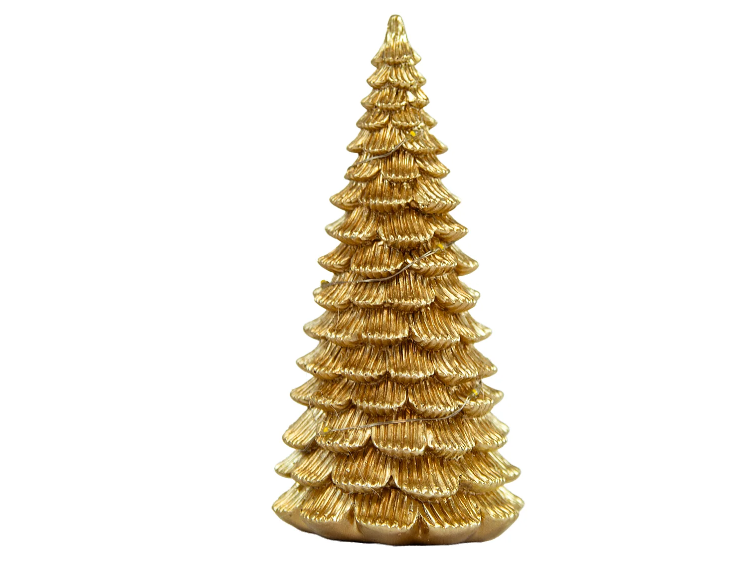 LED-Weihnachtsbaum Figur dekorativ Metallisch Gold 6,7x6,5x15,5 cm