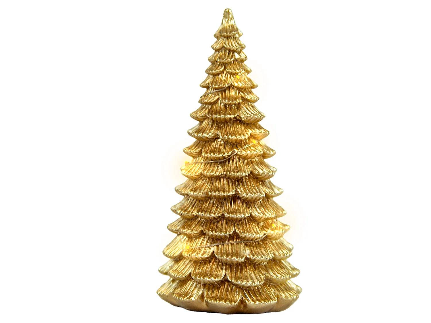 LED-Weihnachtsbaum Figur dekorativ Metallisch Gold 6,7x6,5x15,5 cm